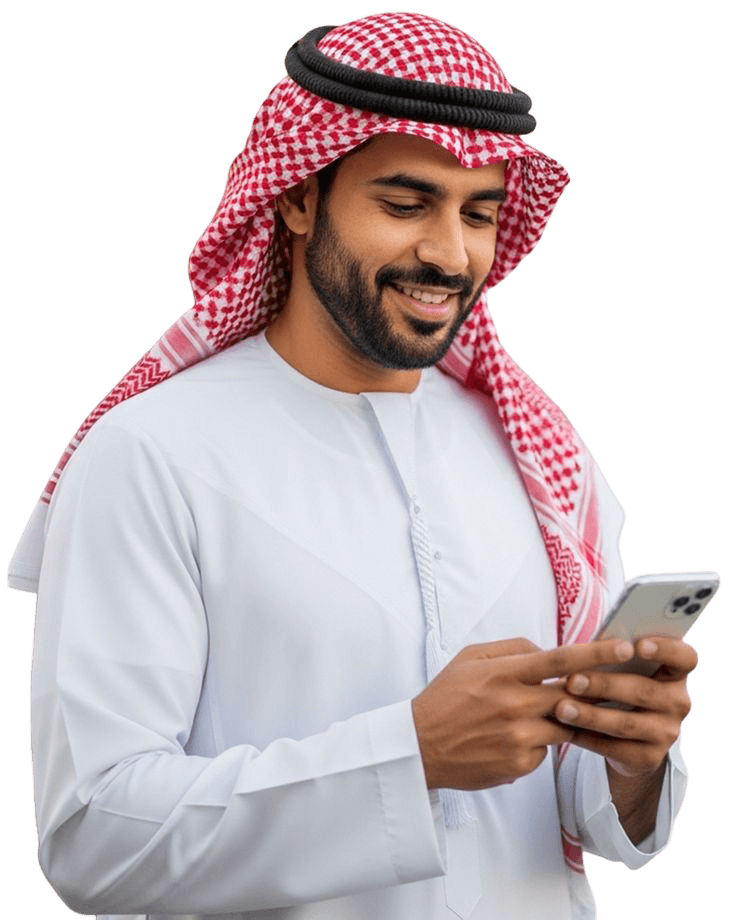 Person using banking app